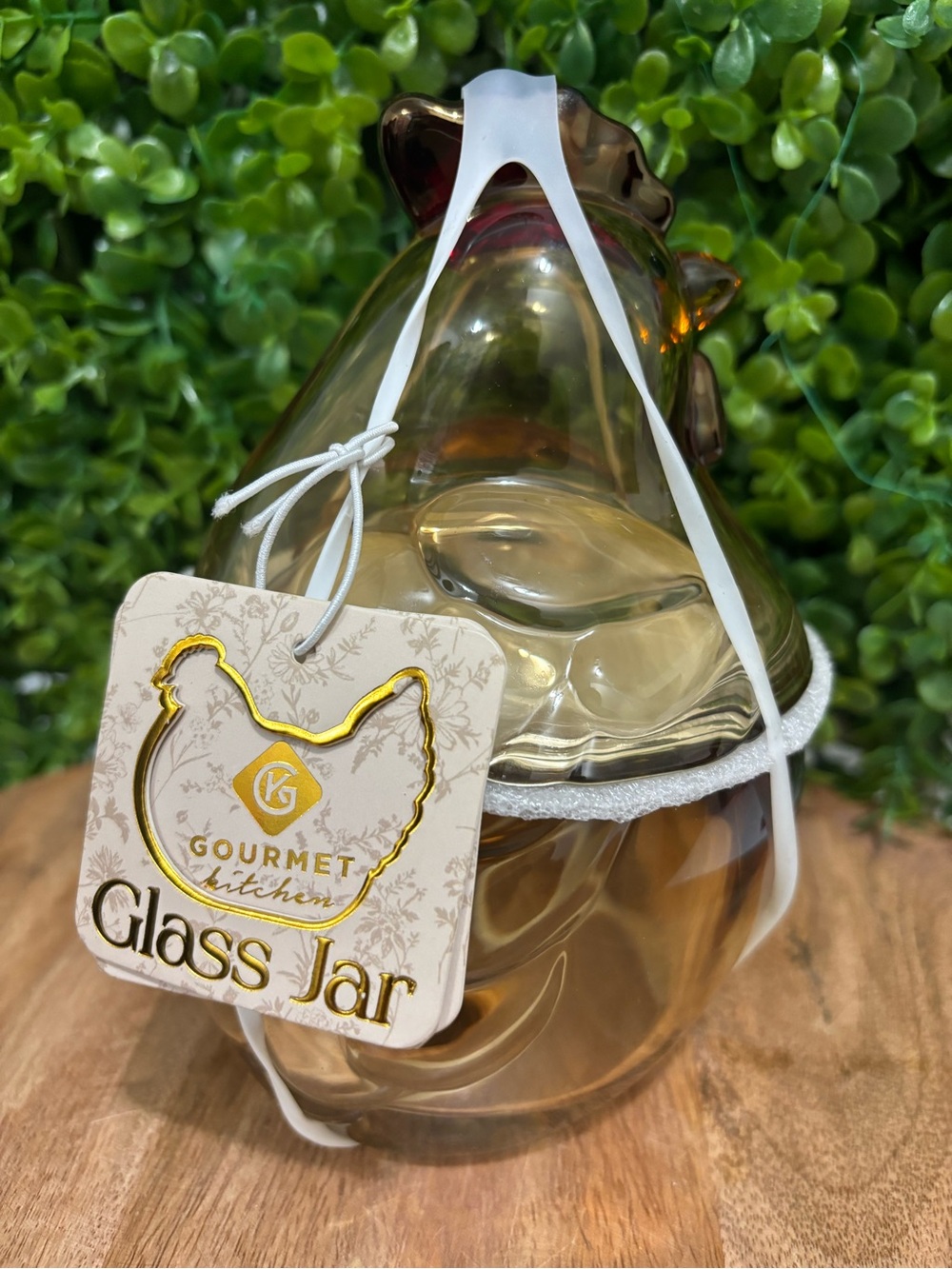 Gourmet Kitchen NWT  chicken glass Jar